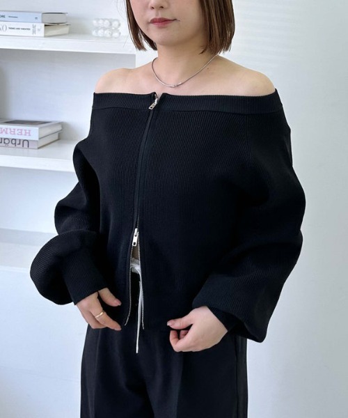 archives（アルシーヴ）の「Ｗｚｉｐオフショルポリニット（ニット/セーター・レディース・アイボリー/ブルー/イエロー/ブラック・MEDIUM）」の17枚目の写真