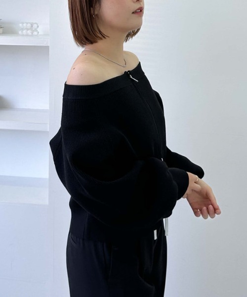 archives（アルシーヴ）の「Ｗｚｉｐオフショルポリニット（ニット/セーター・レディース・アイボリー/ブルー/イエロー/ブラック・MEDIUM）」の19枚目の写真