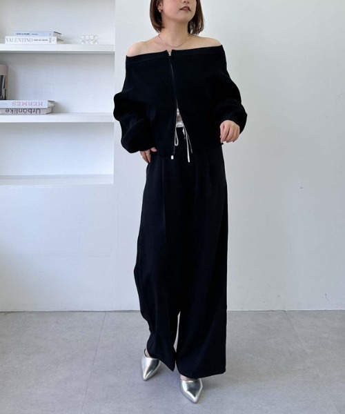 archives（アルシーヴ）の「Ｗｚｉｐオフショルポリニット（ニット/セーター・レディース・アイボリー/ブルー/イエロー/ブラック・MEDIUM）」の21枚目の写真