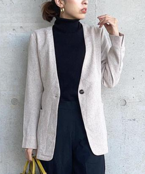 aquagarage(アクアガレージ)の「ノーラペルジャケット(その他アウター・レディース・ネイビー/オートミール・ONESIZE)」の18枚目の写真