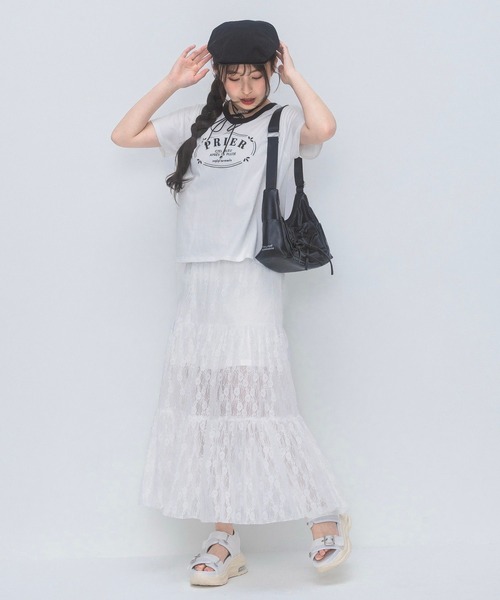 repipi armario（レピピ アルマリオ）の「【2WAY】レースロングスカート（スカート・キッズ・ブラック/ホワイト・MEDIUM/LARGE）」の18枚目の写真