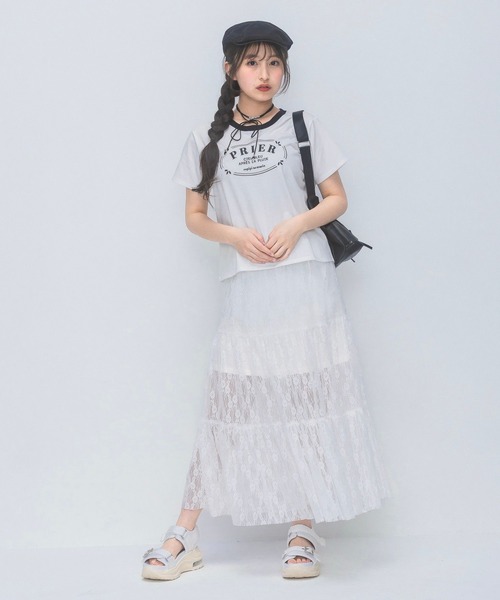 repipi armario（レピピ アルマリオ）の「【2WAY】レースロングスカート（スカート・キッズ・ブラック/ホワイト・MEDIUM/LARGE）」の20枚目の写真