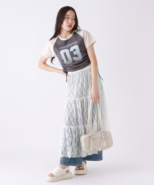 repipi armario（レピピ アルマリオ）の「【2WAY】レースロングスカート（スカート・キッズ・ブラック/ホワイト・MEDIUM/LARGE）」の6枚目の写真