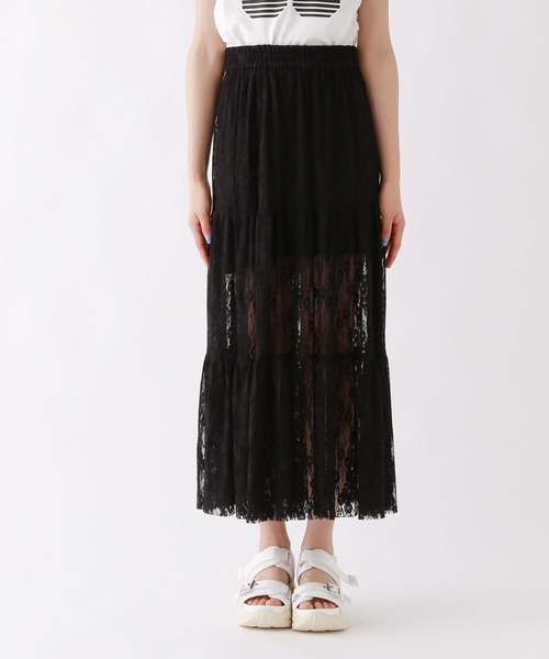 repipi armario（レピピ アルマリオ）の「【2WAY】レースロングスカート（スカート・キッズ・ブラック/ホワイト・MEDIUM/LARGE）」の10枚目の写真