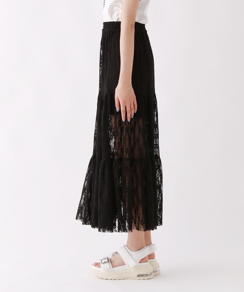 repipi armario（レピピ アルマリオ）の「【2WAY】レースロングスカート（スカート・キッズ・ブラック/ホワイト・MEDIUM/LARGE）」の11枚目の写真