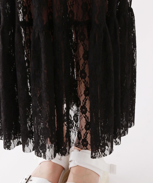 repipi armario（レピピ アルマリオ）の「【2WAY】レースロングスカート（スカート・キッズ・ブラック/ホワイト・MEDIUM/LARGE）」の14枚目の写真