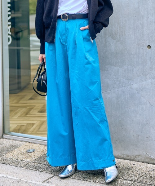 slattgir(スラットジール)の「高身長 裾デザインワイドパンツ(トールサイズ)Essenave(その他パンツ・レディース・ブルー/グレー系・M/L/LL/3L/4L/5L)」の1枚目の写真