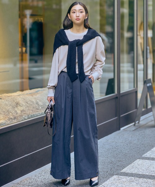 slattgir(スラットジール)の「高身長 裾デザインワイドパンツ(トールサイズ)Essenave(その他パンツ・レディース・ブルー/グレー系・M/L/LL/3L/4L/5L)」の8枚目の写真