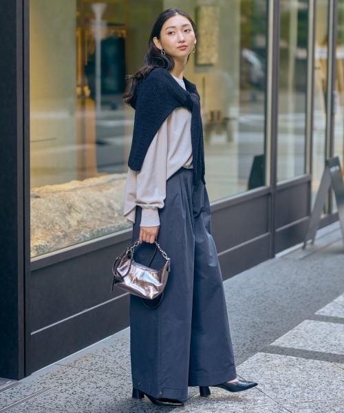 slattgir(スラットジール)の「高身長 裾デザインワイドパンツ(トールサイズ)Essenave(その他パンツ・レディース・ブルー/グレー系・M/L/LL/3L/4L/5L)」の9枚目の写真