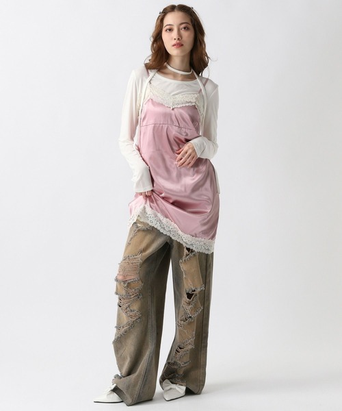 FOREVER 21（フォーエバー トゥエンティーワン）の「【2025SS】アソートサテンキャミワンピース（ワンピース・レディース・イエロー系その他/ピンク/レオパード・FREE）」の5枚目の写真