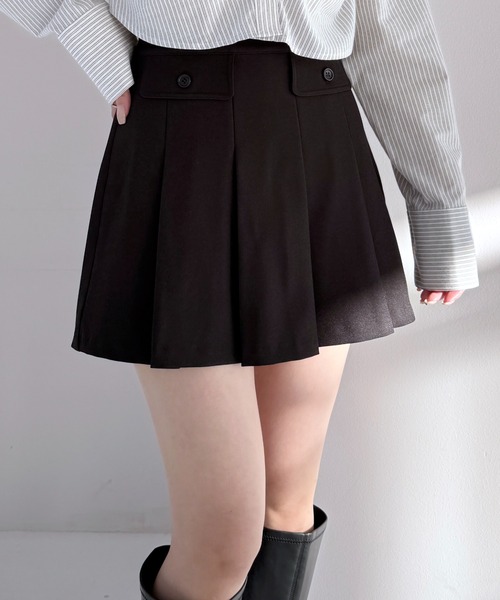 Heather（ヘザー）の「ポケットデザインプリーツミニスカート　324763（スカート・レディース・グレー/ブラック/ベージュ・S/M）」の2枚目の写真