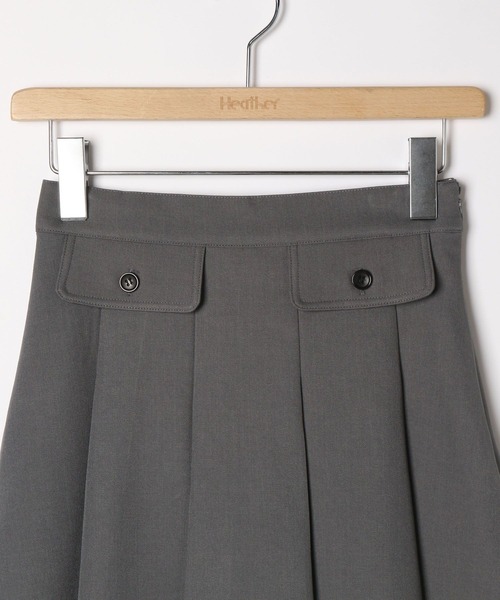 Heather（ヘザー）の「ポケットデザインプリーツミニスカート　324763（スカート・レディース・グレー/ブラック/ベージュ・S/M）」の4枚目の写真