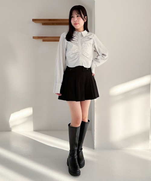 Heather（ヘザー）の「ポケットデザインプリーツミニスカート　324763（スカート・レディース・グレー/ブラック/ベージュ・S/M）」の22枚目の写真