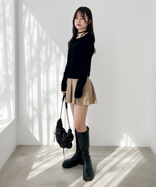 Heather（ヘザー）の「ポケットデザインプリーツミニスカート　324763（スカート・レディース・グレー/ブラック/ベージュ・S/M）」の20枚目の写真