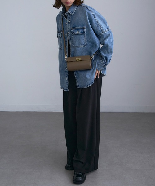 AULENTTI（オウレンティ）の「【AULENTTI】イタリアンレザー ショルダーバッグ LB-85894-DO（ショルダーバッグ・レディース・ブラウン/ブラック/グレイッシュベージュ・FREE）」の14枚目の写真