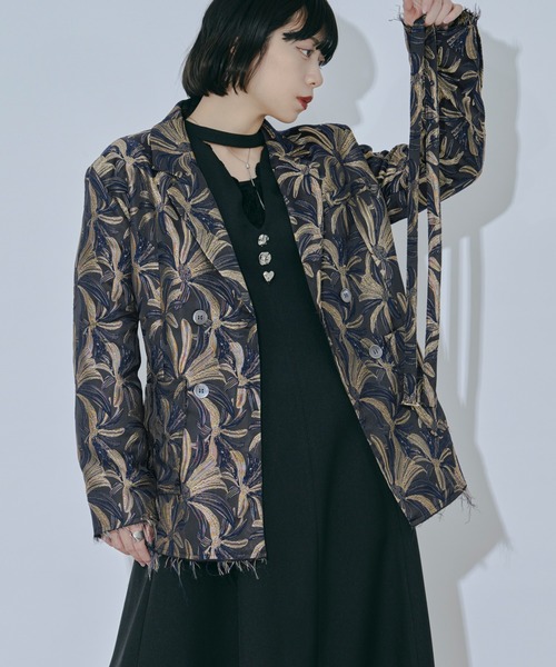セール】Lady mode flower ジャガードジャケット（テーラード