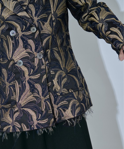 Ezick（エジック）の「Lady mode flower　ジャガードジャケット（テーラードジャケット・レディース・ブラック/グレー/ゴールド・FREE）」の21枚目の写真