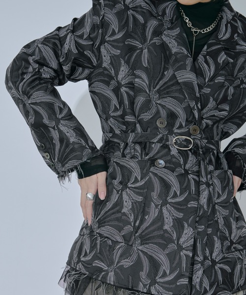 Ezick（エジック）の「Lady mode flower　ジャガードジャケット（テーラードジャケット・レディース・ブラック/グレー/ゴールド・FREE）」の18枚目の写真