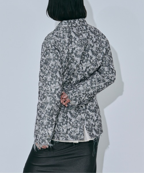 Ezick（エジック）の「Lady mode flower　ジャガードジャケット（テーラードジャケット・レディース・ブラック/グレー/ゴールド・FREE）」の12枚目の写真