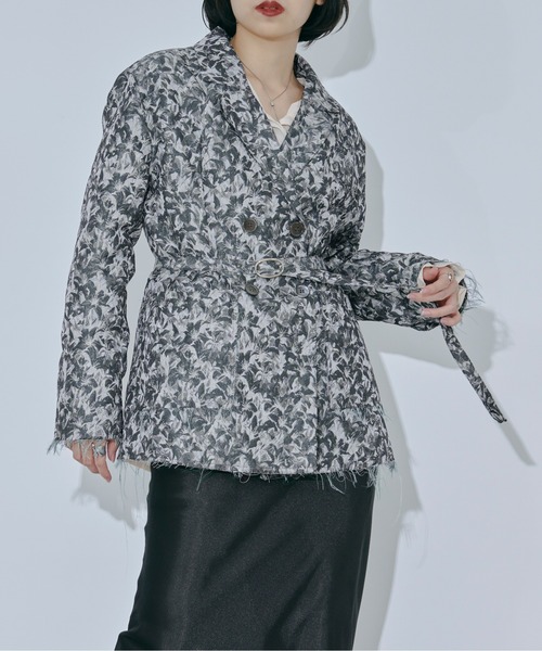 セール】Lady mode flower ジャガードジャケット(テーラード セール】Lady mode flower ジャガードジャケット(テーラード