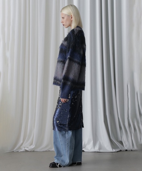 ROSE BUD(ローズバッド)の「SPANGLE SKIRT(スカート・レディース・ネイビー/ゴールド・ONE SIZE)」の4枚目の写真