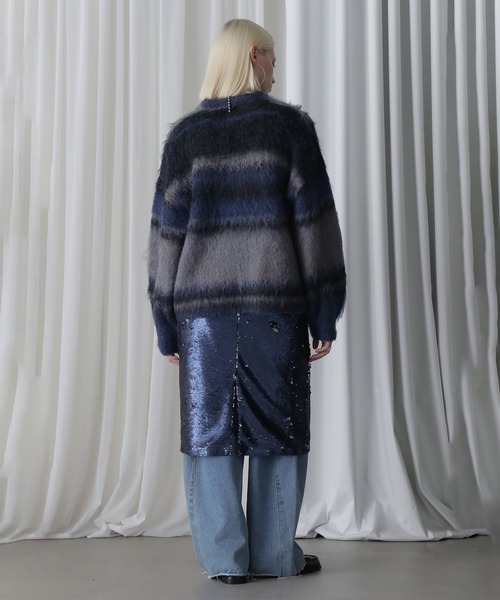 ROSE BUD(ローズバッド)の「SPANGLE SKIRT(スカート・レディース・ネイビー/ゴールド・ONE SIZE)」の5枚目の写真