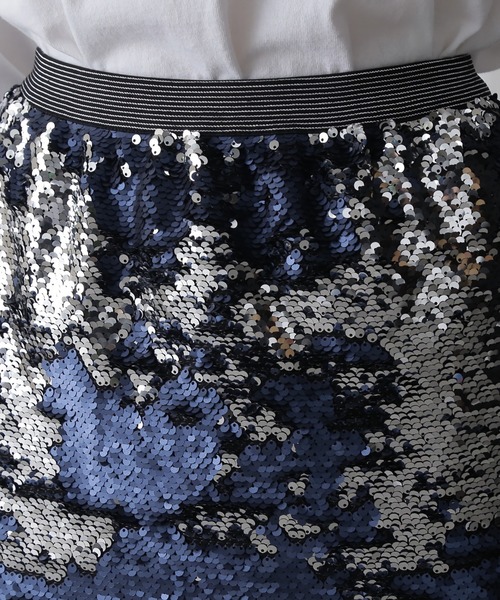 ROSE BUD(ローズバッド)の「SPANGLE SKIRT(スカート・レディース・ネイビー/ゴールド・ONE SIZE)」の9枚目の写真