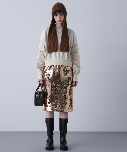 ROSE BUD(ローズバッド)の「SPANGLE SKIRT(スカート・レディース・ネイビー/ゴールド・ONE SIZE)」の16枚目の写真