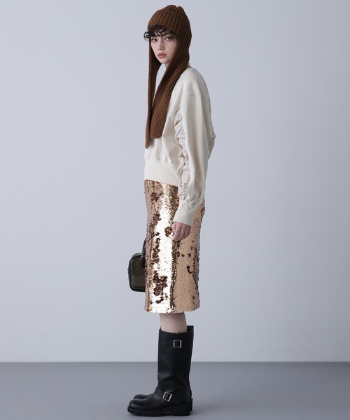 ROSE BUD(ローズバッド)の「SPANGLE SKIRT(スカート・レディース・ネイビー/ゴールド・ONE SIZE)」の17枚目の写真