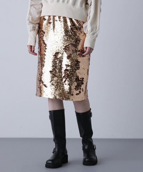 ROSE BUD(ローズバッド)の「SPANGLE SKIRT(スカート・レディース・ネイビー/ゴールド・ONE SIZE)」の19枚目の写真