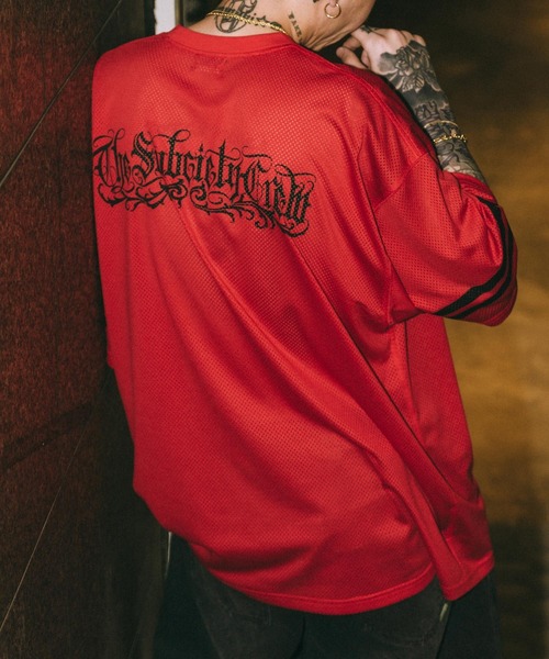 Subciety（サブサエティ）の「Mesh football tee（Tシャツ/カットソー・メンズ・ブラック/レッド/ホワイト・X-LARGE/LARGE/MEDIUM/SMALL）」の3枚目の写真