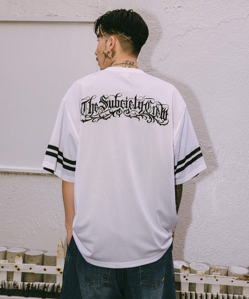 Subciety（サブサエティ）の「Mesh football tee（Tシャツ/カットソー・メンズ・ブラック/レッド/ホワイト・X-LARGE/LARGE/MEDIUM/SMALL）」の17枚目の写真