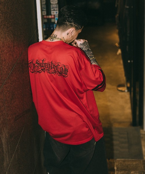 Subciety（サブサエティ）の「Mesh football tee（Tシャツ/カットソー・メンズ・ブラック/レッド/ホワイト・X-LARGE/LARGE/MEDIUM/SMALL）」の12枚目の写真