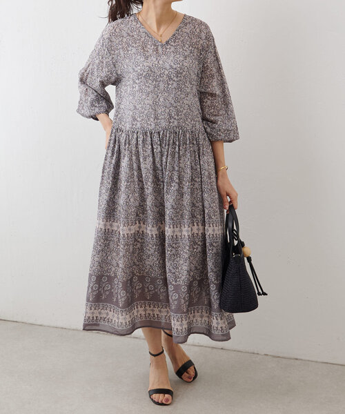 BEARDSLEY ビアズリープリントティアードギャザースカート