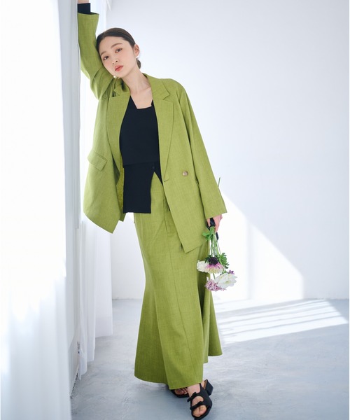 mysty woman(ミスティウーマン)の「Vネックカーディガン×ニットビスチェSET 324730(カーディガン/ボレロ・レディース・ブラック/ライトグリーン/オフホワイト・FREE)」の4枚目の写真