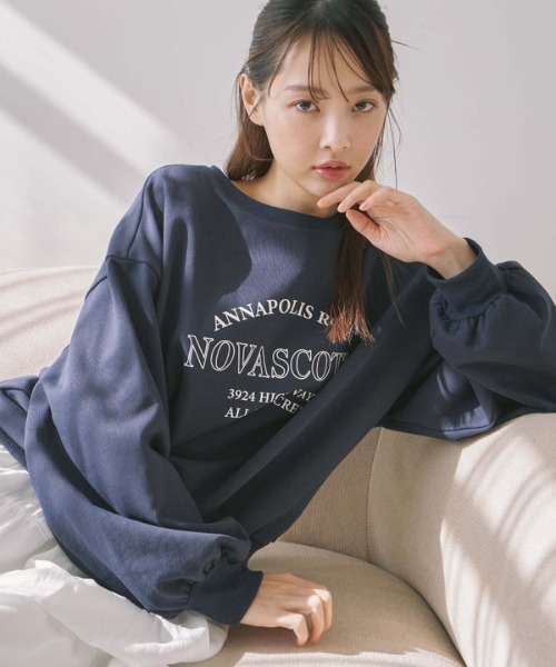 archives（アルシーヴ）の「ロゴミドルスウェット（スウェット・レディース・ネイビー/グレー/アイボリー・MEDIUM）」の3枚目の写真