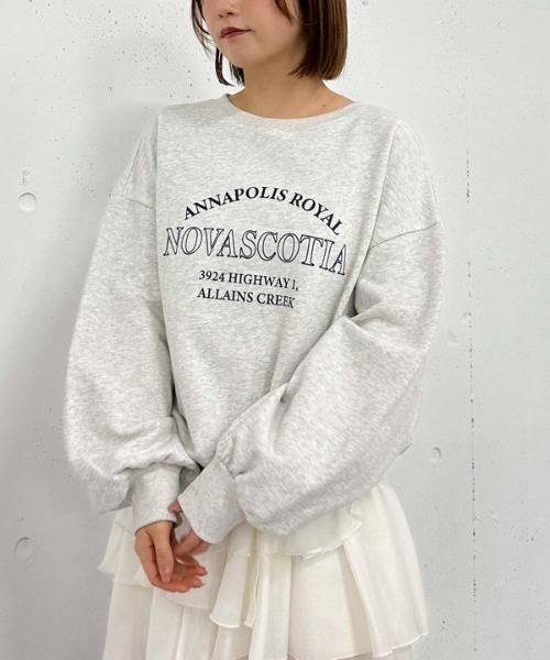 archives（アルシーヴ）の「ロゴミドルスウェット（スウェット・レディース・ネイビー/グレー/アイボリー・MEDIUM）」の2枚目の写真