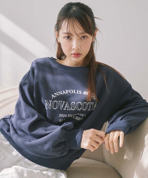 archives（アルシーヴ）の「ロゴミドルスウェット（スウェット・レディース・ネイビー/グレー/アイボリー・MEDIUM）」の5枚目の写真