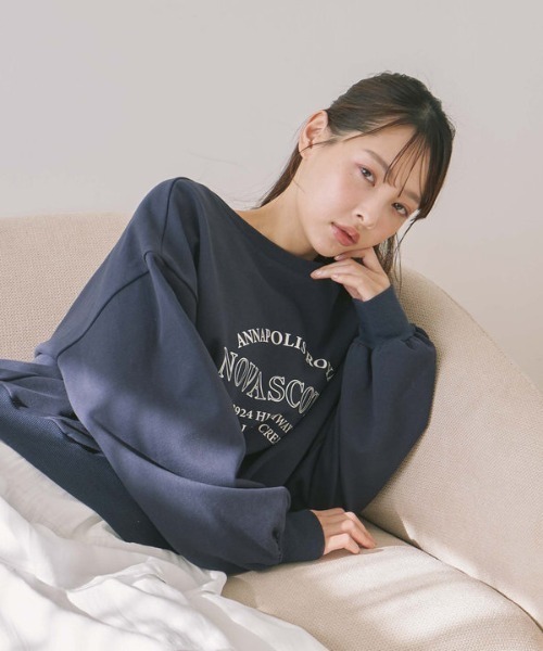 archives（アルシーヴ）の「ロゴミドルスウェット（スウェット・レディース・ネイビー/グレー/アイボリー・MEDIUM）」の7枚目の写真