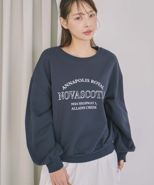 archives（アルシーヴ）の「ロゴミドルスウェット（スウェット・レディース・ネイビー/グレー/アイボリー・MEDIUM）」の8枚目の写真