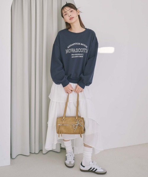 archives（アルシーヴ）の「ロゴミドルスウェット（スウェット・レディース・ネイビー/グレー/アイボリー・MEDIUM）」の9枚目の写真