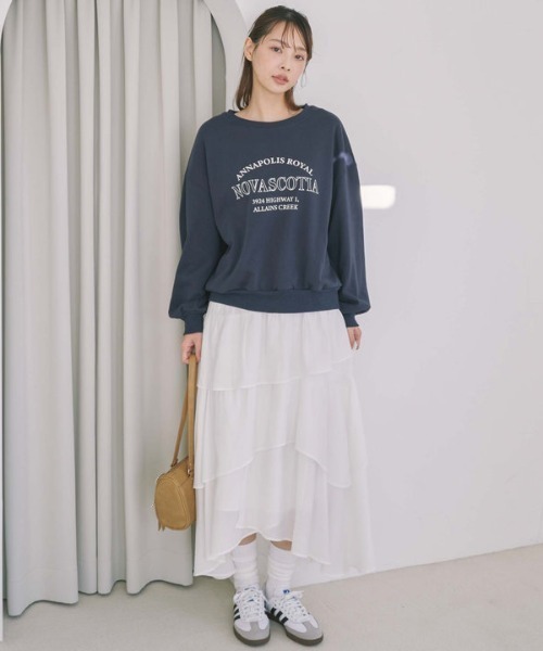 archives（アルシーヴ）の「ロゴミドルスウェット（スウェット・レディース・ネイビー/グレー/アイボリー・MEDIUM）」の11枚目の写真