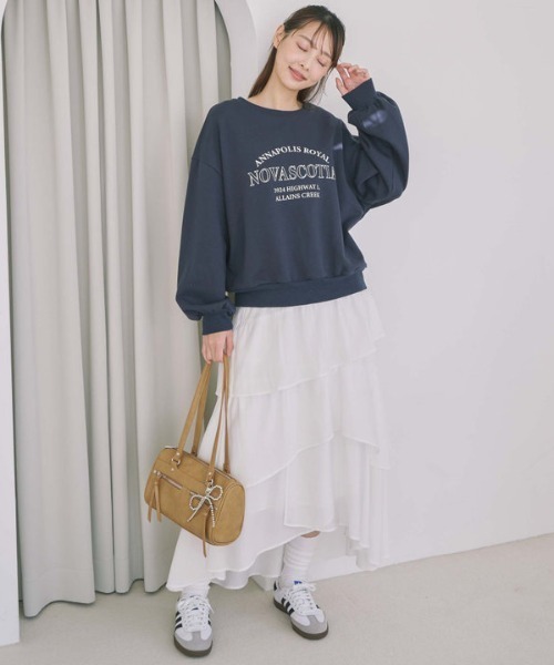 archives（アルシーヴ）の「ロゴミドルスウェット（スウェット・レディース・ネイビー/グレー/アイボリー・MEDIUM）」の12枚目の写真