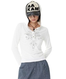 AAKAM（アーカム）の「【AAKAM】Studded Leaf Hooded Long