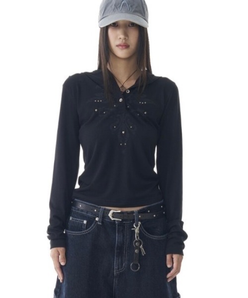 Tシャツ・カットソー AAKAM Studded Button Long Sleeve 5FT1668 AAKAM Studded Button Long Sleeve 5FT1668 (AAKAM/Tシャツ