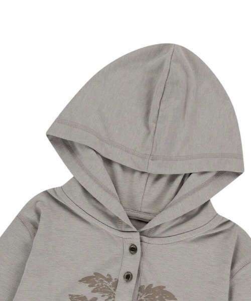 【AAKAM】Studded Leaf Hooded Long Sleeve ★男女共用★追跡付 AAKAM】Studded Leaf Hooded Long Sleeve（Tシャツ/カットソー