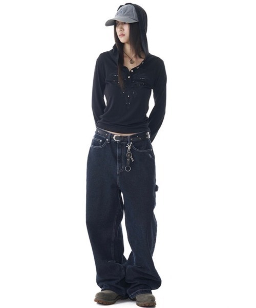 Tシャツ・カットソー AAKAM Studded Button Long Sleeve 5FT1668 AAKAM Studded Button Long Sleeve 5FT1668 (AAKAM/Tシャツ