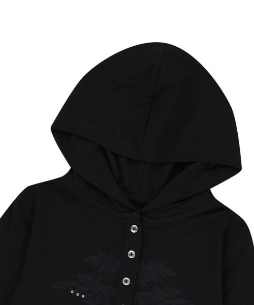 AAKAM】Studded Leaf Hooded Long Sleeve（Tシャツ/カットソー