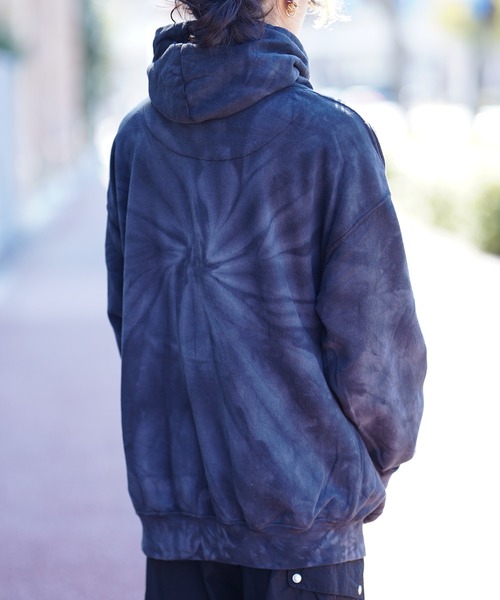 RAID JAPAN パーカー　青 RAD CHILL OFF THE HOOK 総柄タイダイ プルオーバー パーカー