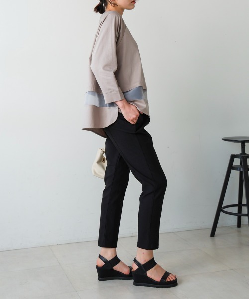 Bou Jeloud（ブージュルード）の「Ｗシルケットシアーラインプルオーバー（Tシャツ/カットソー・レディース・ブラック/グレー/A・FREE）」の7枚目の写真